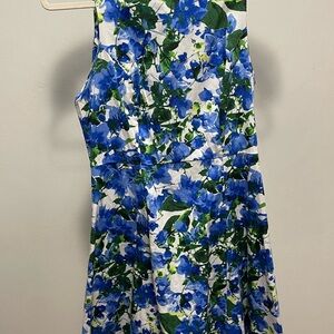 Milly Blue and Green A-Line Halter Sundress Size 8